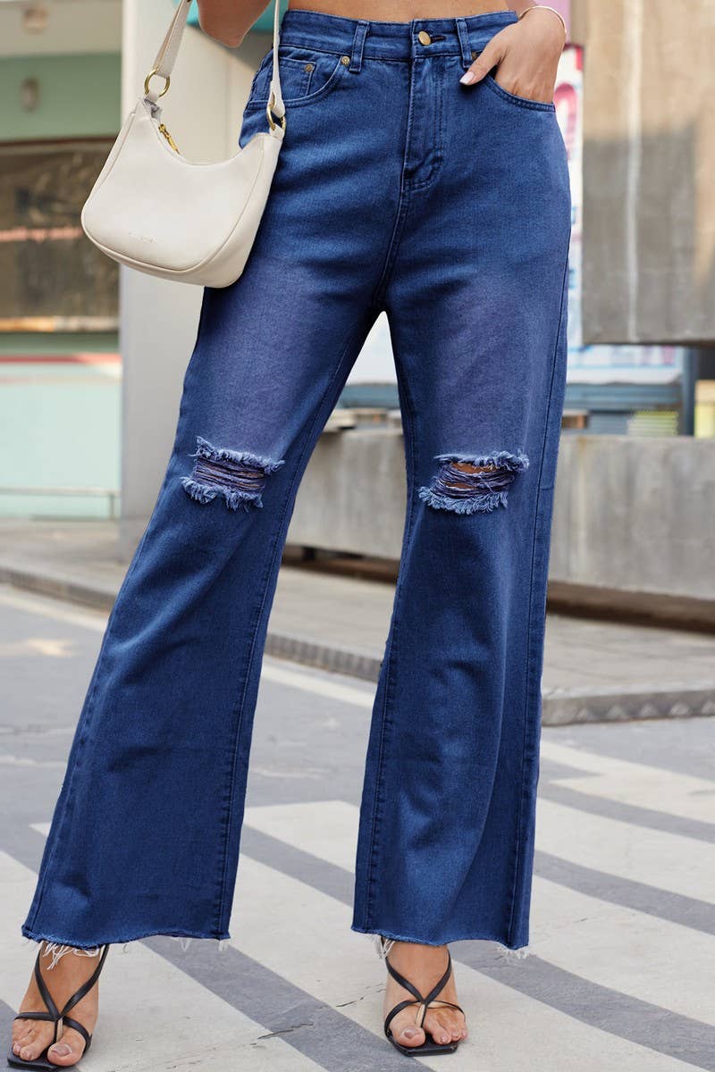 Distressed Vintage Casual Jeans