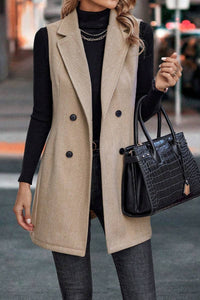 Sleeveless Blazer in Apricot