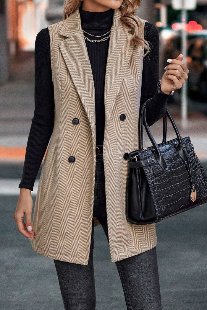 Sleeveless Blazer in Apricot