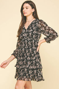 Floral Chiffon Mini Dress