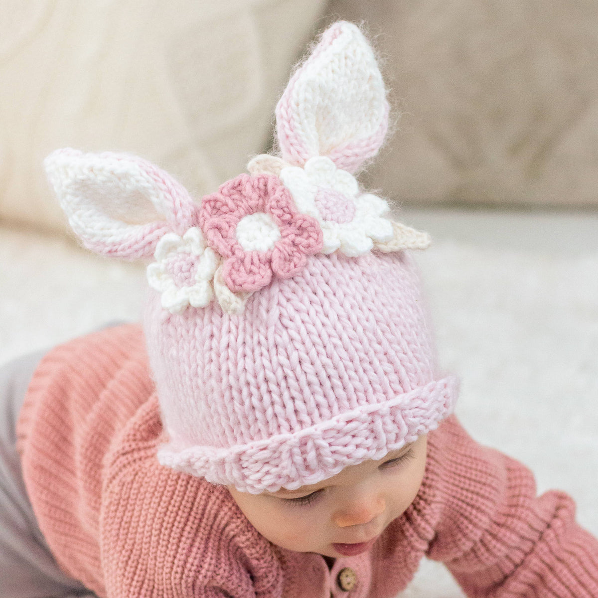 Children's Flower Bunny Beanie, 2-6 Years