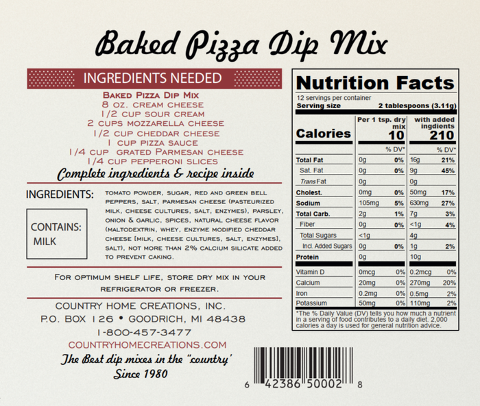 Artisan Kitchen Baked Pizza Dip Mix