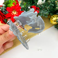 Cute Cat Christmas Hair Clip: Gray