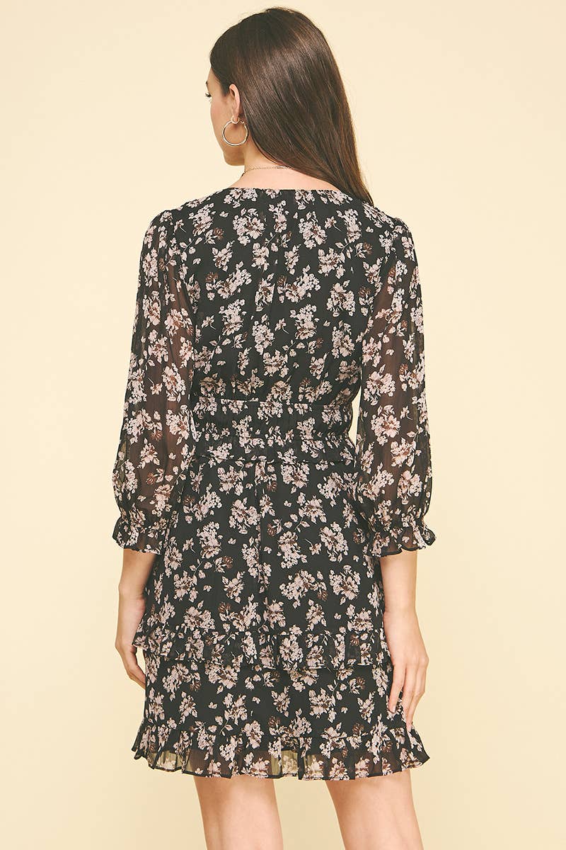 Floral Chiffon Mini Dress