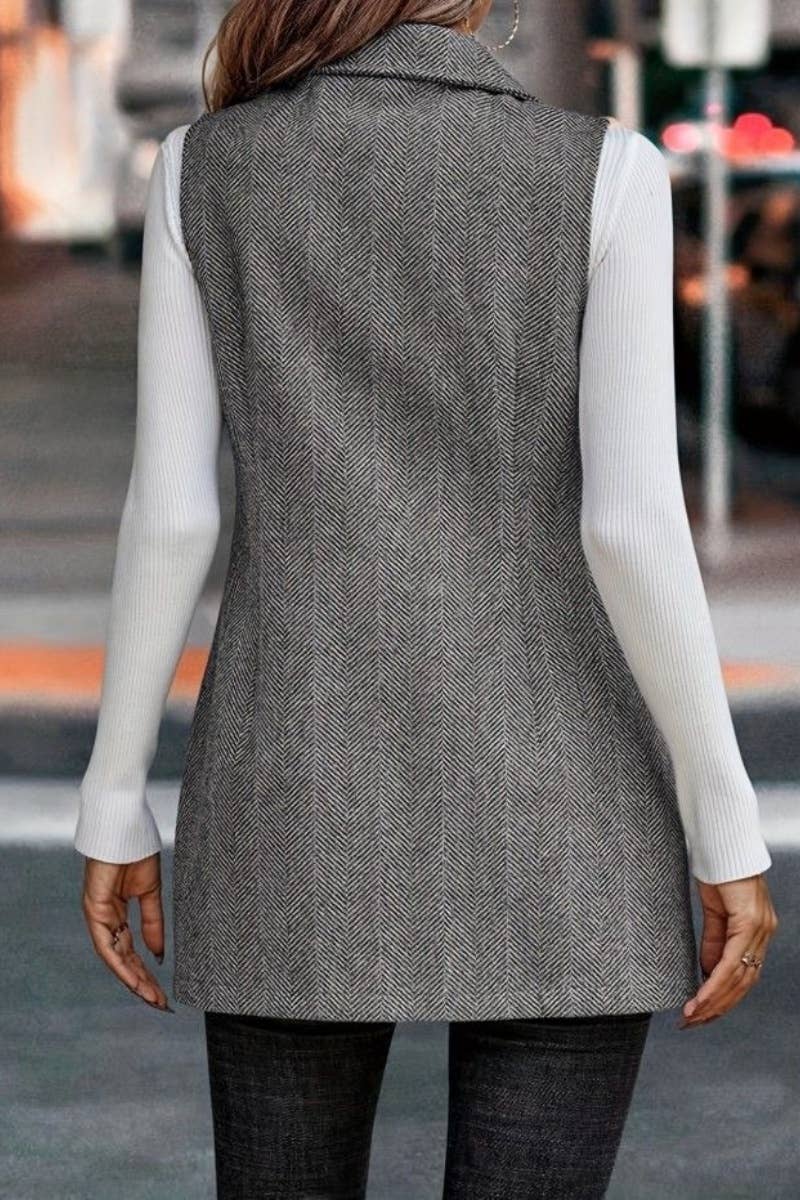 Sleeveless Blazer in Gray
