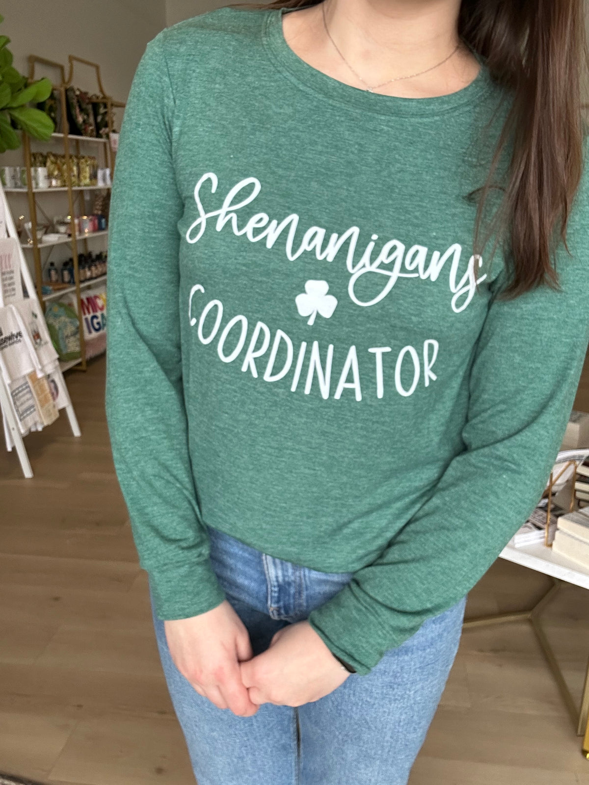 Shenanigans Coordinator Long Sleeve Tee in Green