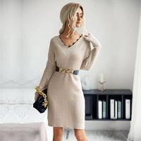 Lace Detail Patchwork Knitted Dress