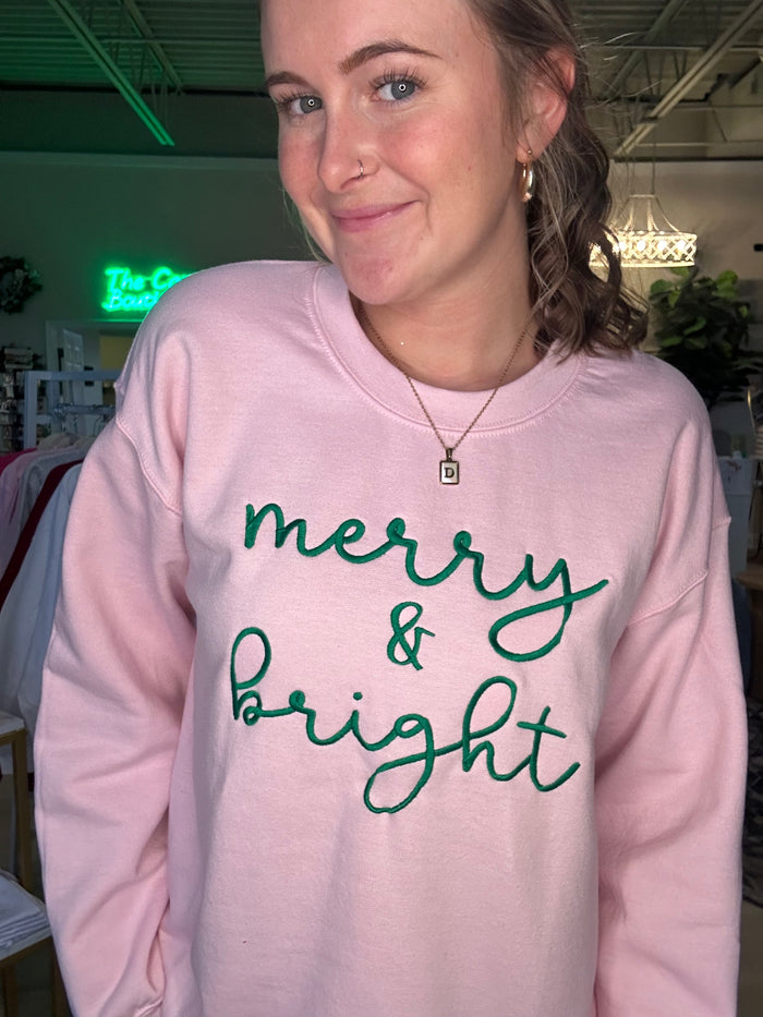 Merry and Bright Pink Delight Crewneck Sweatshirt