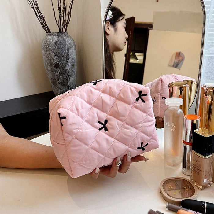 Bow Knot Cosmetic Bag in Pink