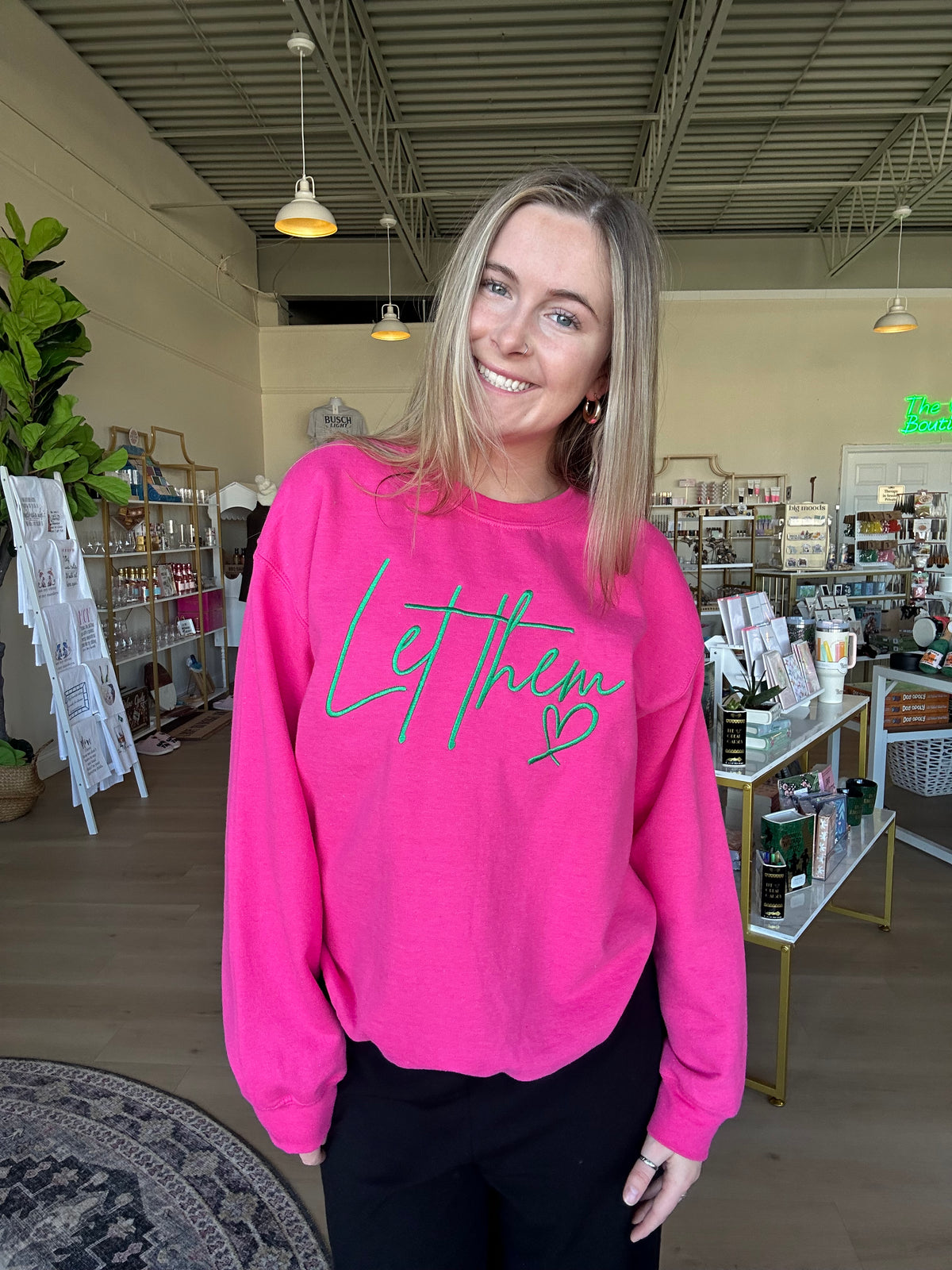 Let Them Crewneck in Reverse Watermelon