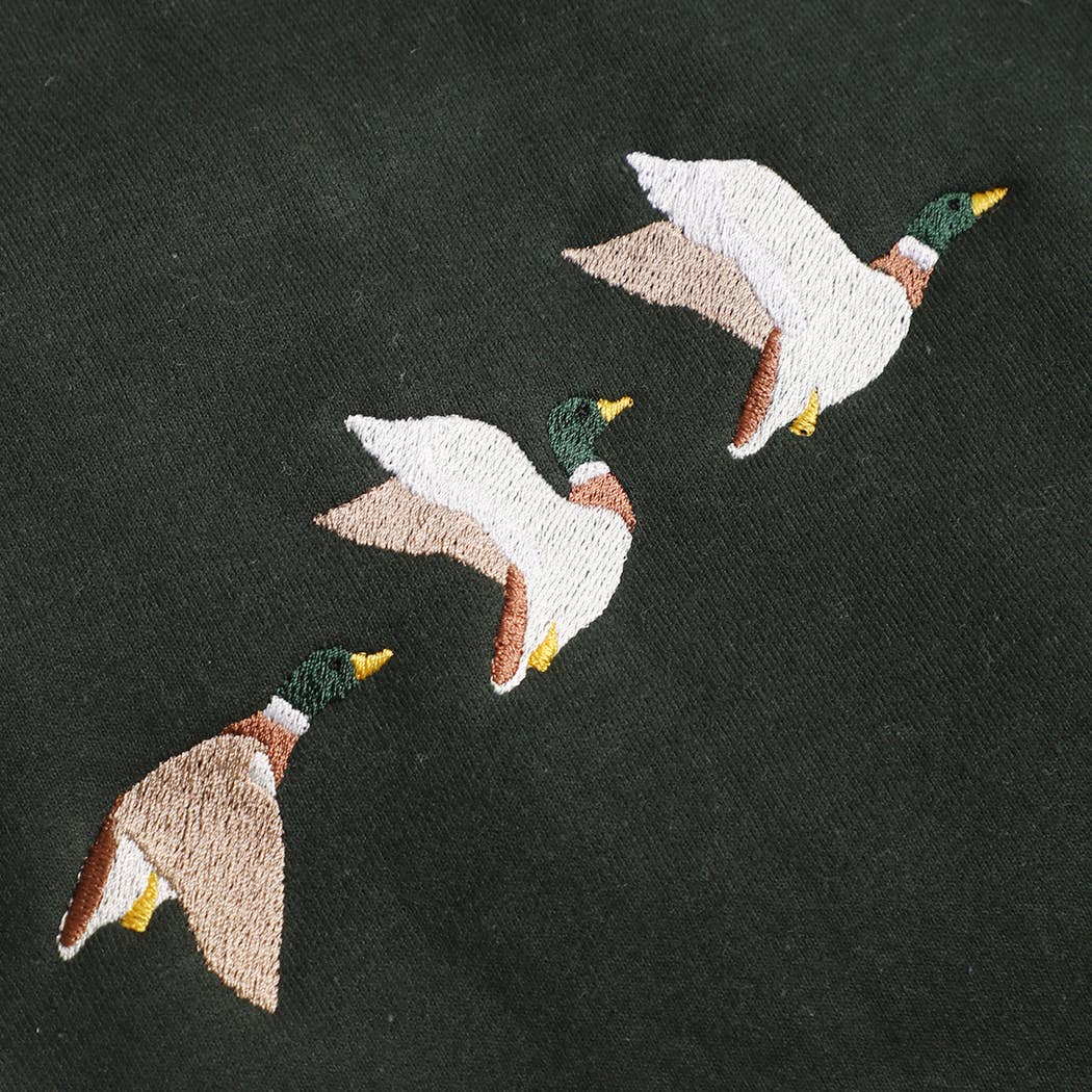 Flying Mallard Embroidered Heavyweight Fleece Sweatshirt: SAND / M