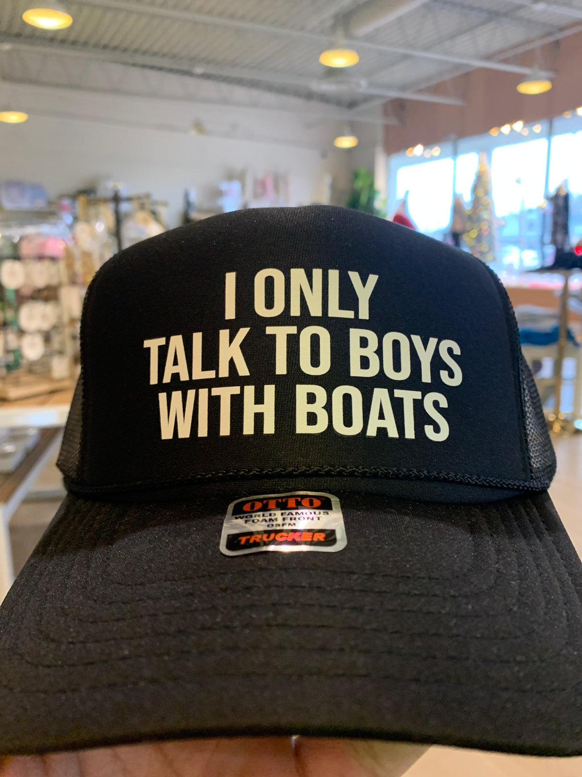 I Only Talk to Boys With Boats Trucker Hat