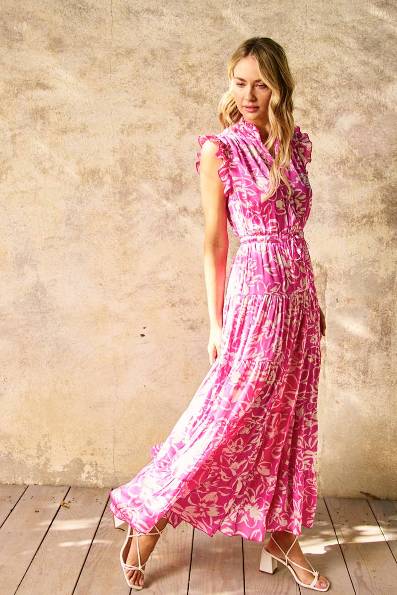 Floral Maxi Dress in Pink