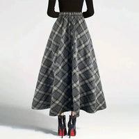Vintage Plaid Wool Skirt