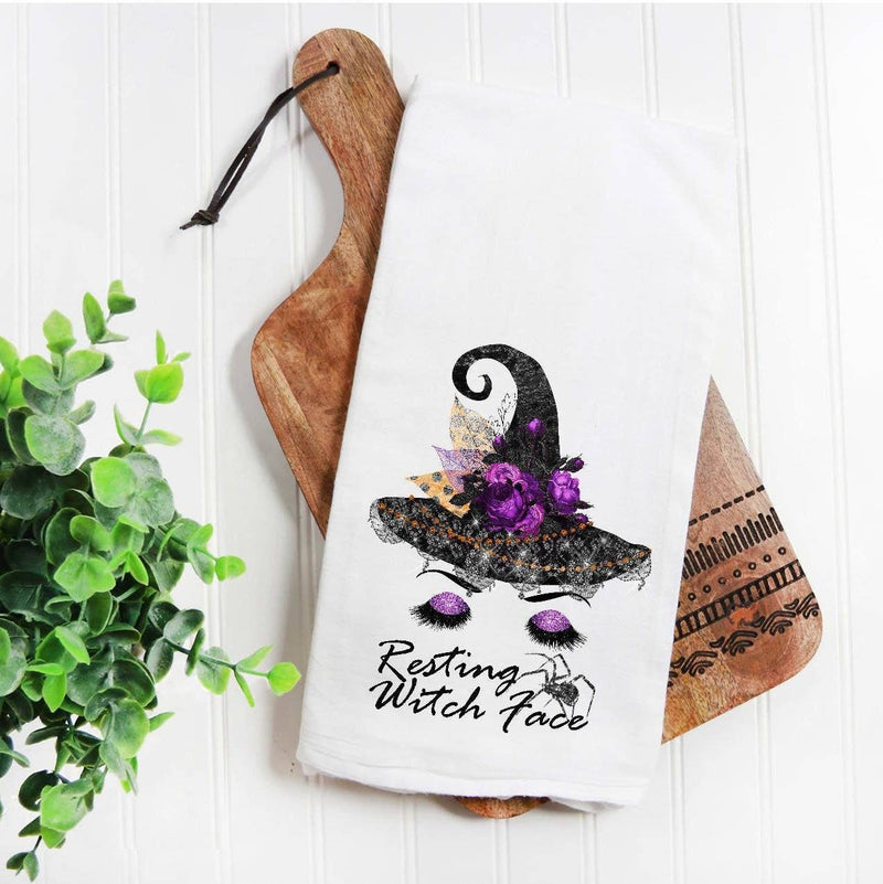 Resting Witch Face Tea Towel