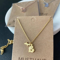 Michigan State Heart Necklace in Silver