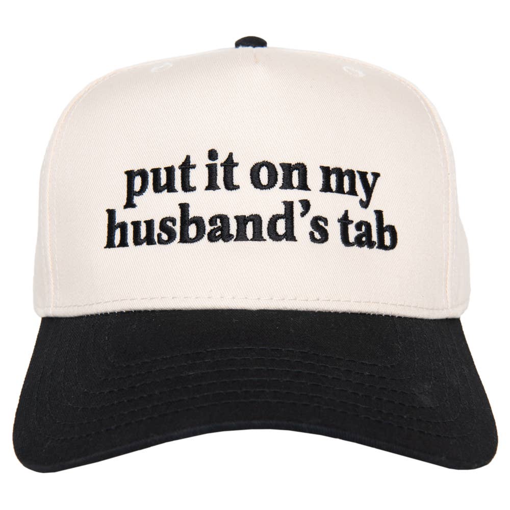 Put It On My Husband's Tab Two-Toned Vintage Hat in Black and Tan