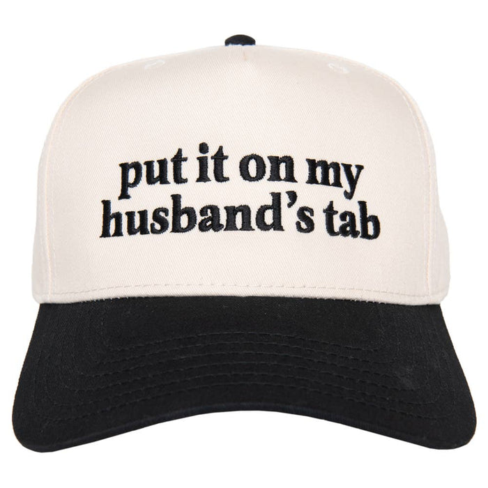 Put It On My Husband's Tab Two-Toned Vintage Hat in Black and Tan