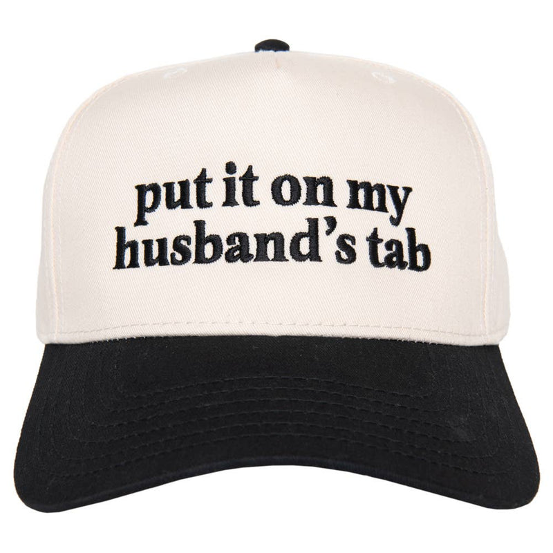 Put It On My Husband's Tab Two-Toned Vintage Hat in Black and Tan