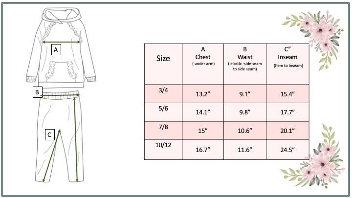 Girl’s Ruffled Hoodie & Leggings Set in Rust