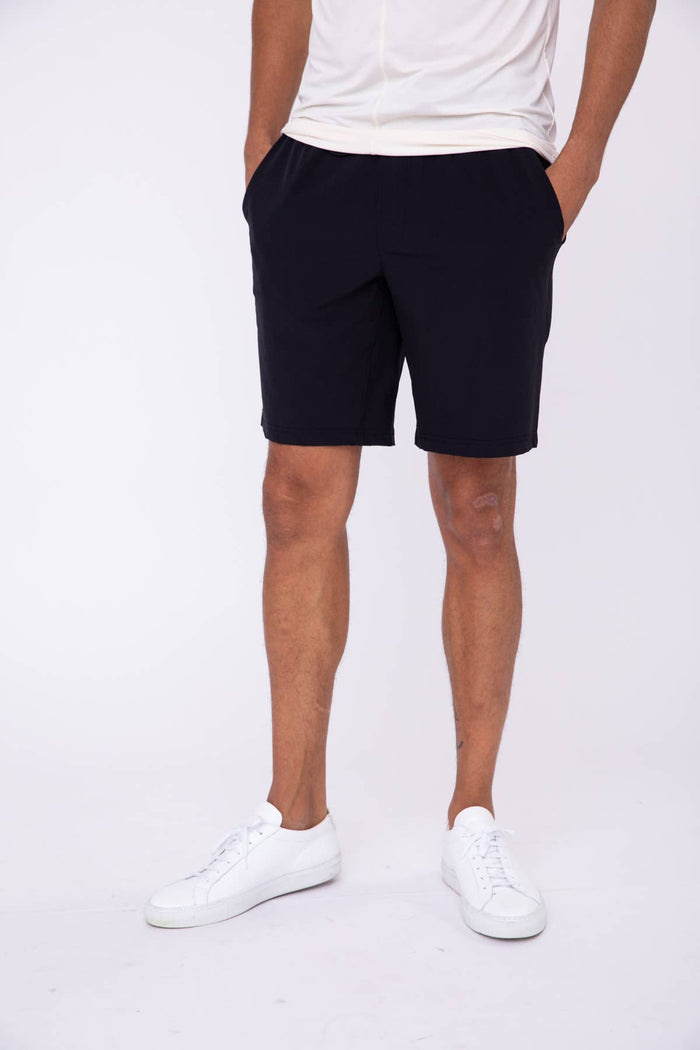 Black Drawstring Shorts with Pockets