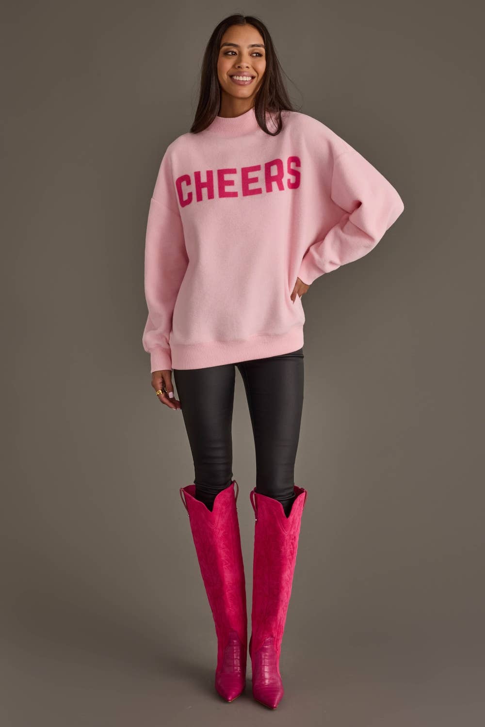 Pink Merry & Cheers Reversible Sweatshirt