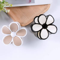 Black and White Flower Hair Claw Clip