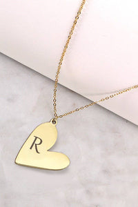 Tarnish-Free Initial Heart Necklace in Gold