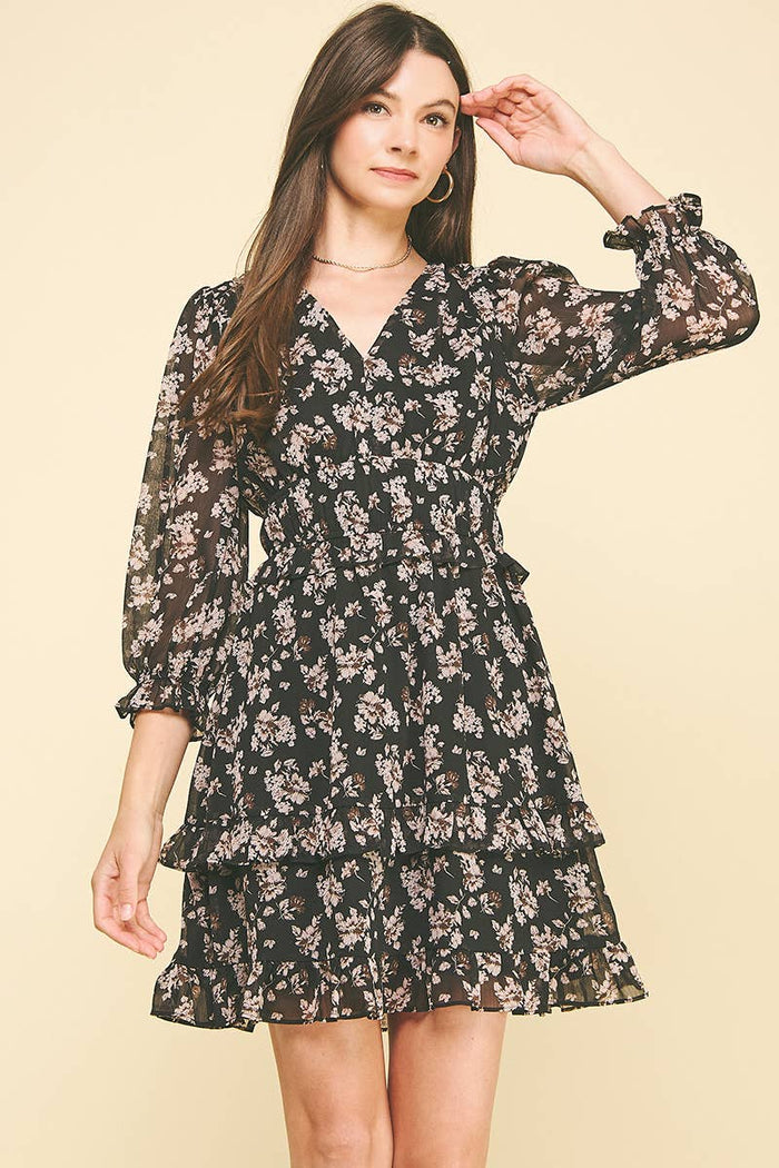 Floral Chiffon Mini Dress
