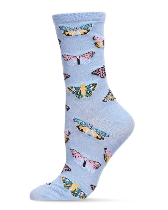 Butterfly Crew Socks in Blue