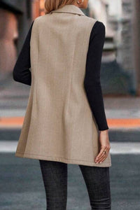 Sleeveless Blazer in Apricot