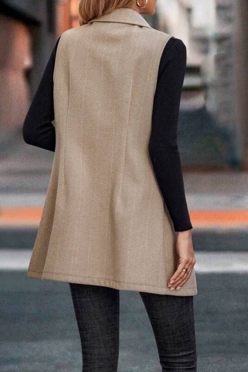 Sleeveless Blazer in Apricot