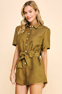 Tiered Mini Romper in Toffee