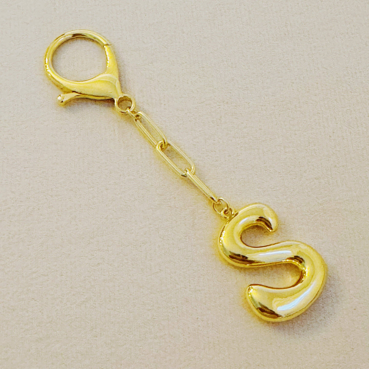 Whimsy Balloon Letter Initial Bag Charm: S