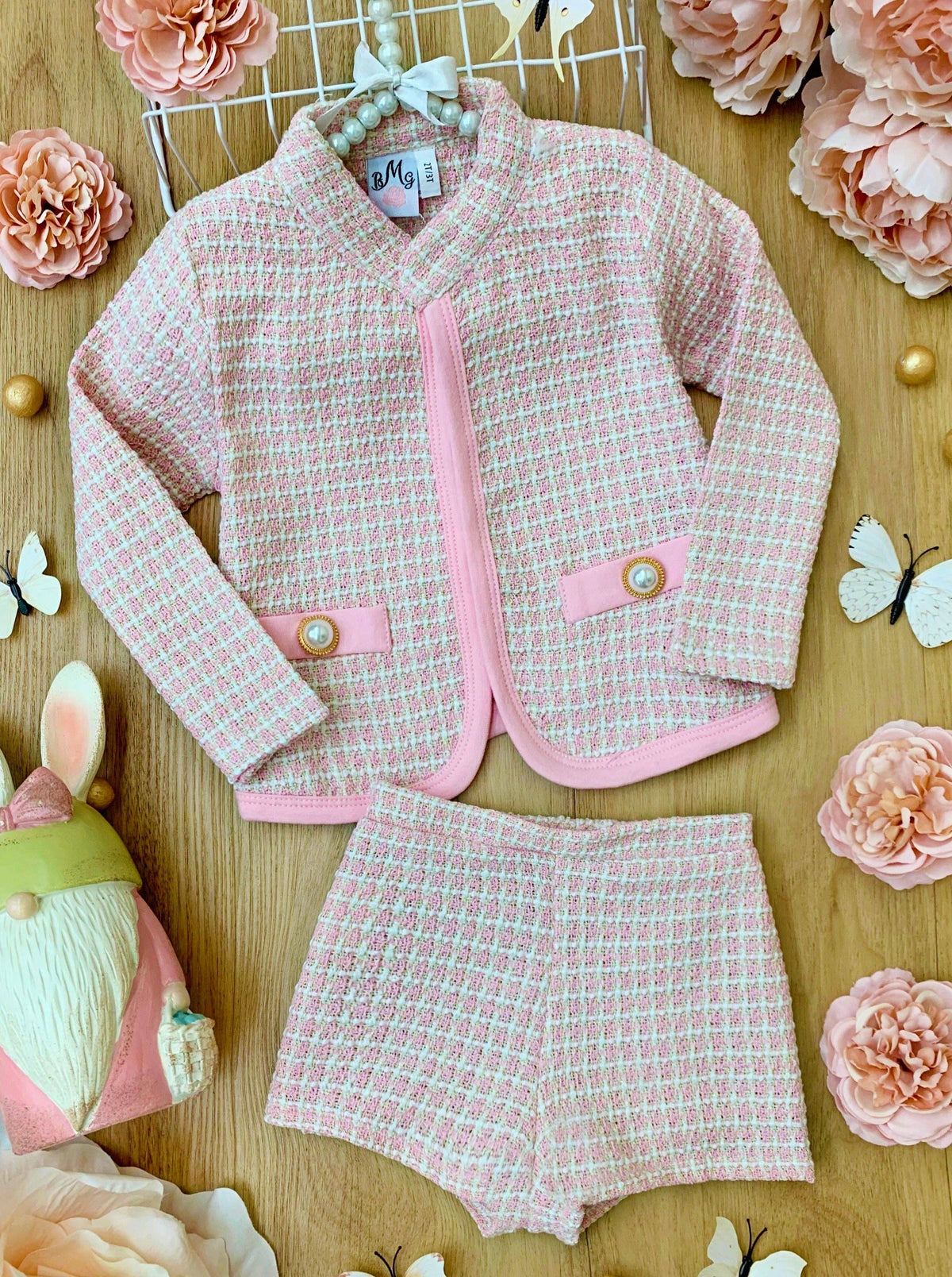 Tweed Matching Blazer And Short Set - Little Girl's