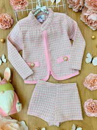 Tweed Matching Blazer And Short Set - Little Girl's