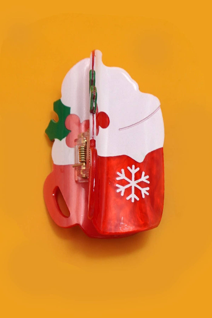 CHRISTMAS HAIR CLAW CLIPS: HOT CHOCOLATE