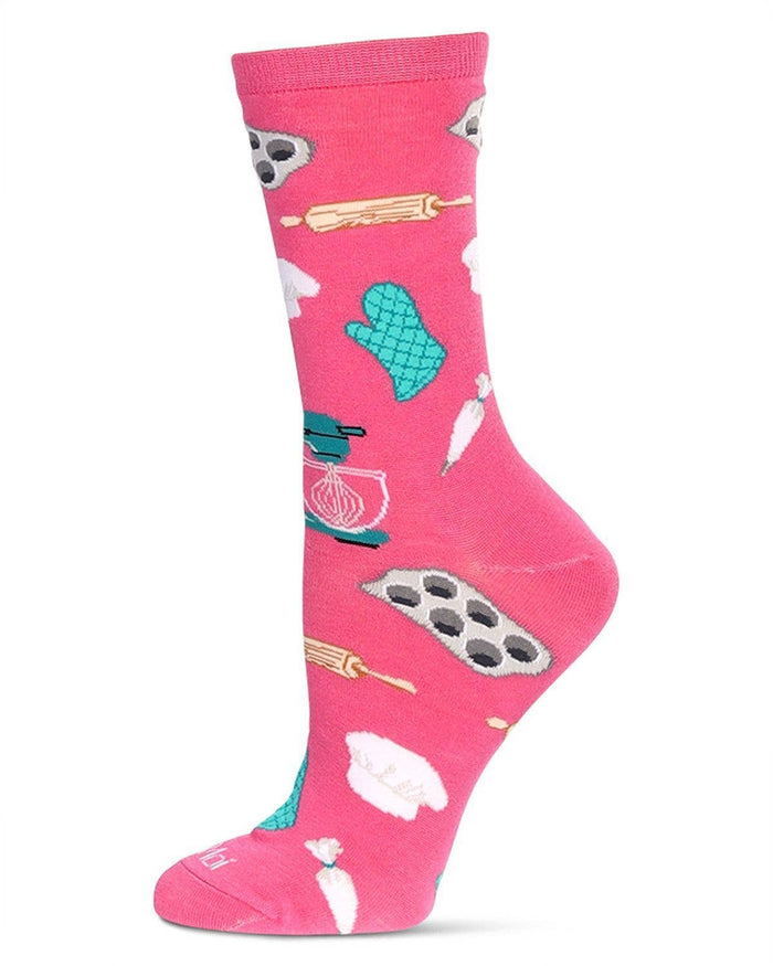 Baking Bamboo Crew Socks in Magenta