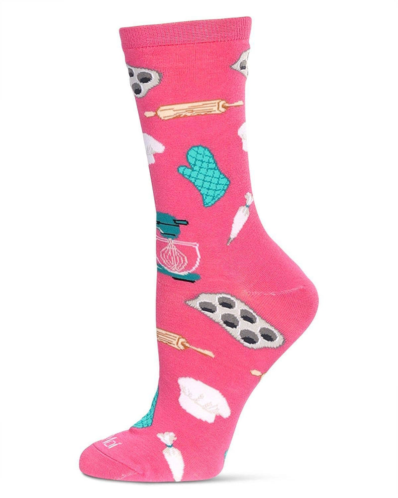 Baking Bamboo Crew Socks in Magenta