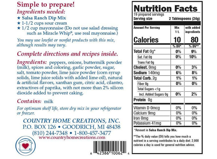 Salsa Ranch Dip Mix
