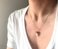 Mushroom Glass Charm Necklace