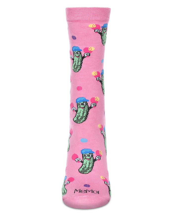 Women's Pickleball Crew Socks in Fuchsia Pink