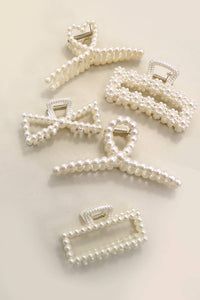 PEARL HAIR CLAW CLIPS: OVAL