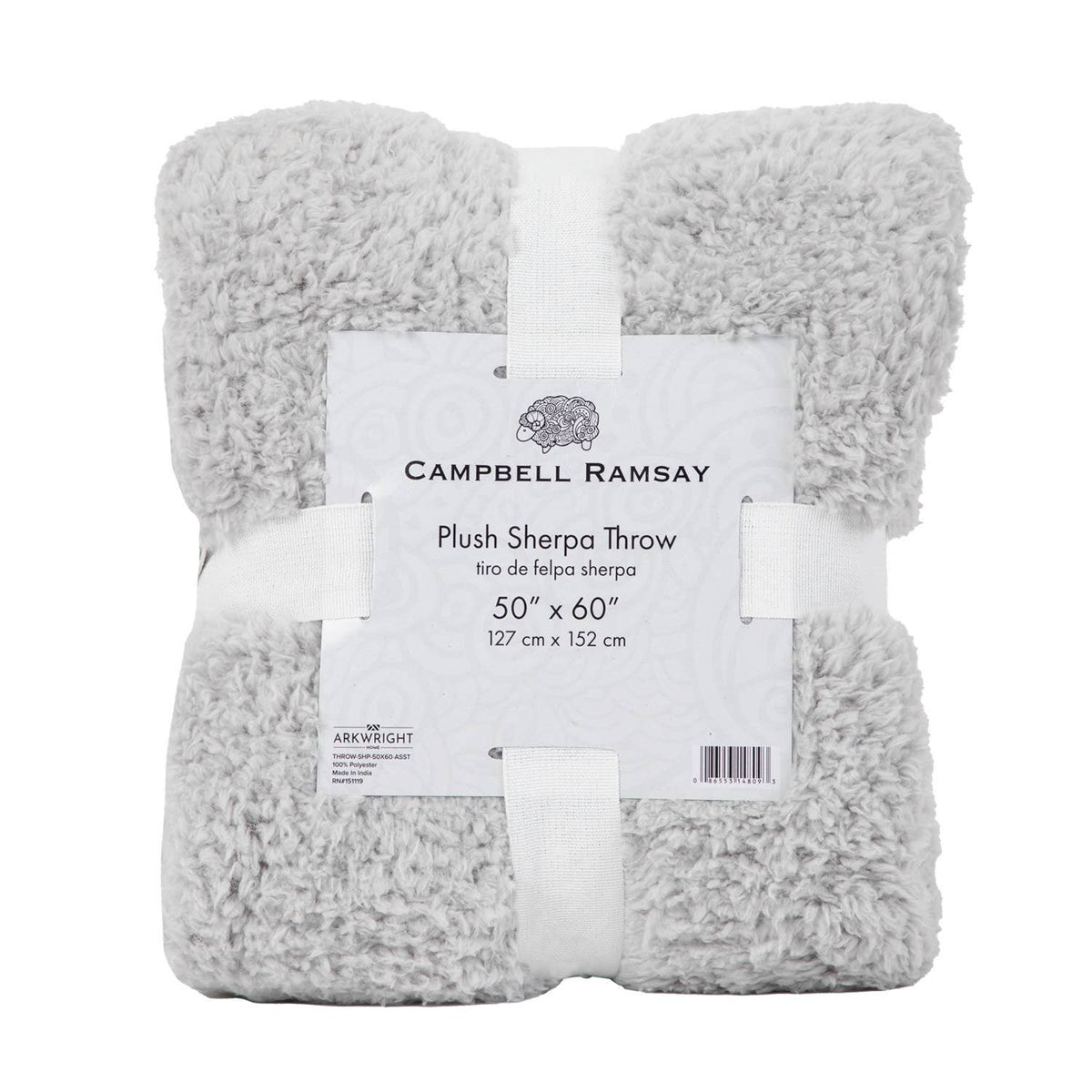 Solid Color Sherpa Throw Blanket