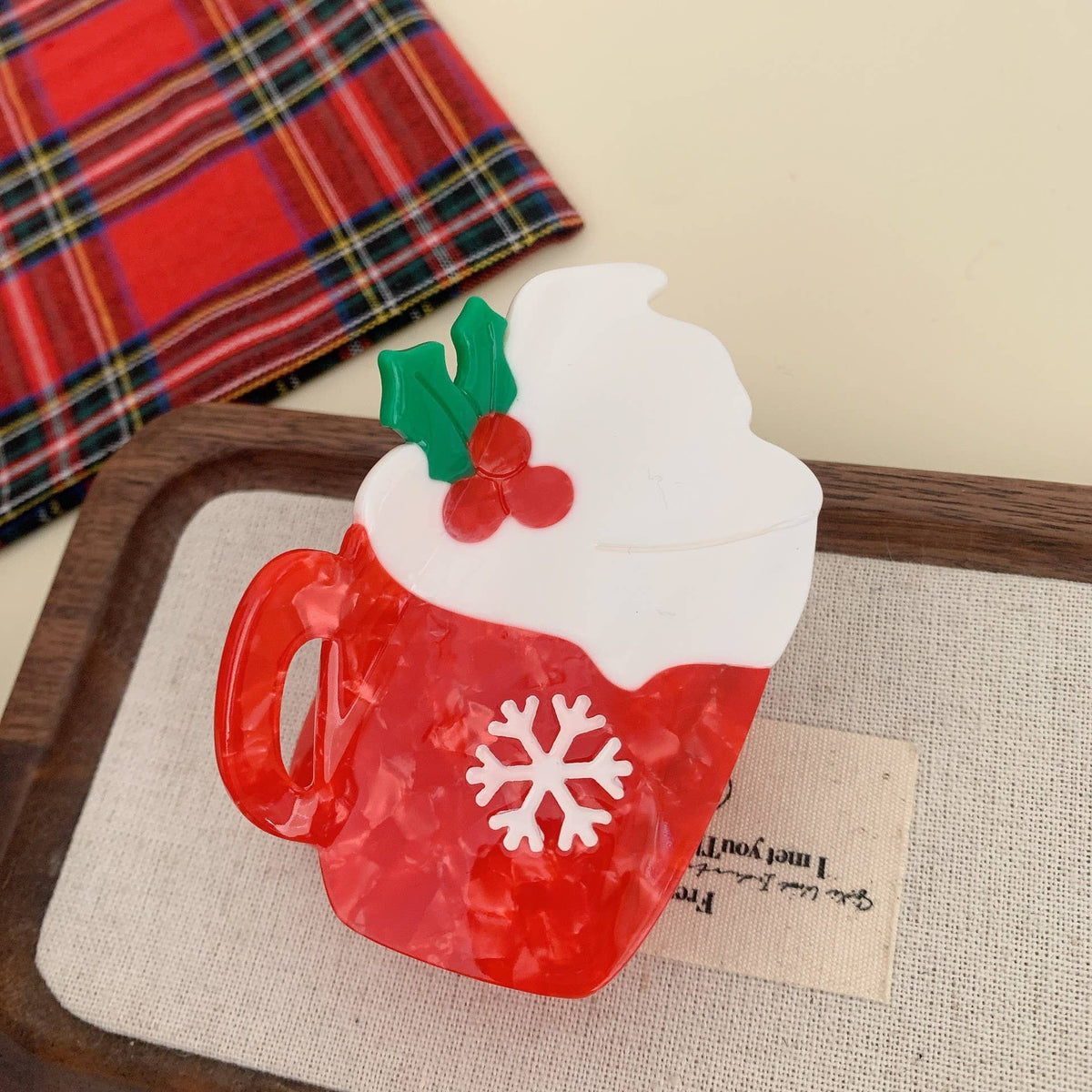 CHRISTMAS HAIR CLAW CLIPS: HOT CHOCOLATE