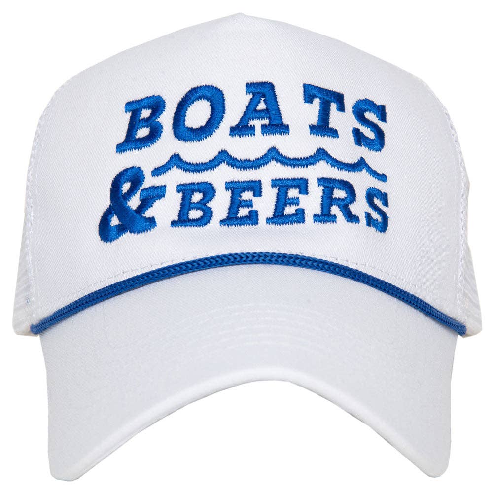 Boats & Beers Trucker Cap in White