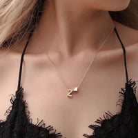 Initial Gold Necklace with Heart Charm