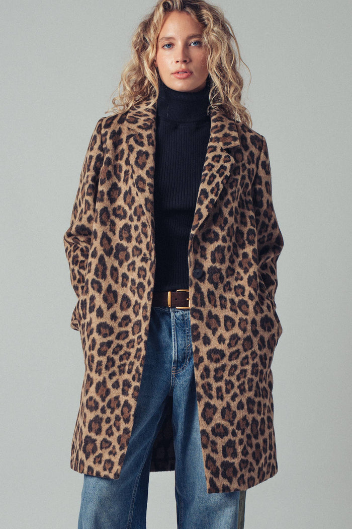 * Leopard Print Oversized Statement Coat