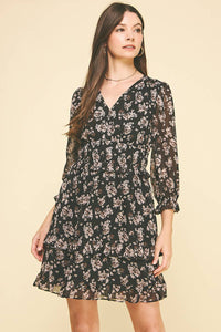 Floral Chiffon Mini Dress