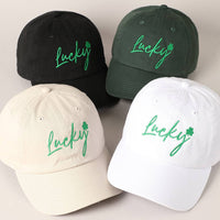 Lucky Lettering Embroidered Baseball Cap